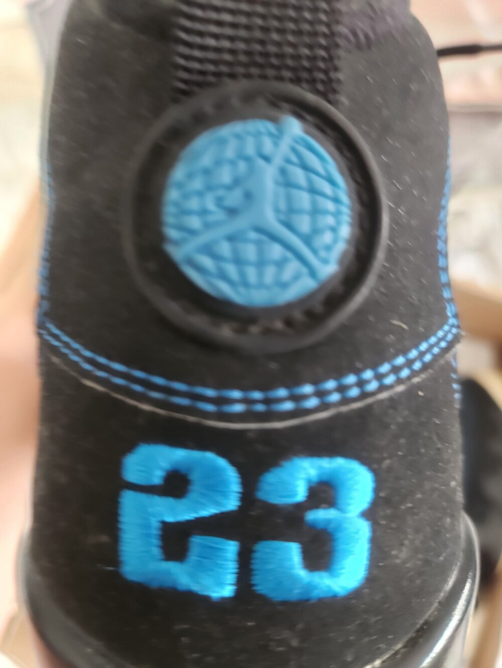Men's Nike Black and Blue Jordans - Picture 2 of 7